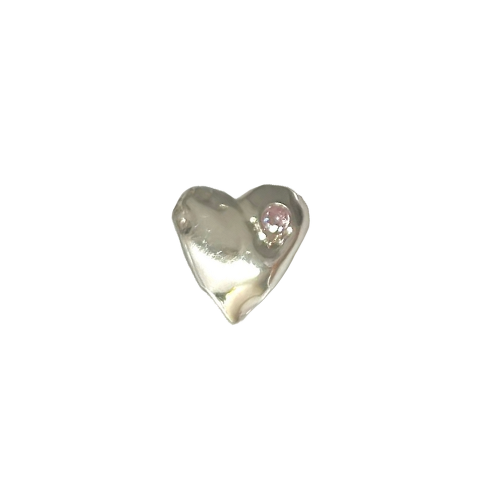 BABY PINK HEART PENDANT (silver) $40